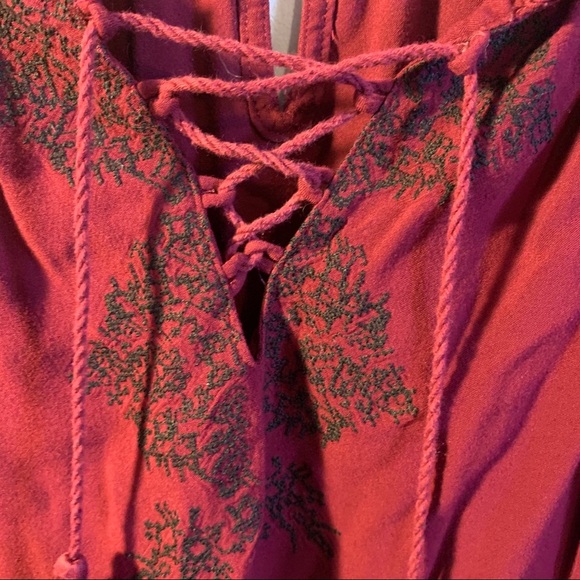 American Eagle Women’s Burgundy Peasant Top - Picture 12 of 13